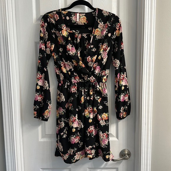 Floral Mini Wrap Dress - Picture 1 of 5
